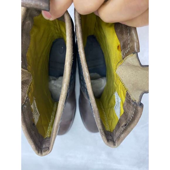 Calvin Klein Jeans Billy Mens Leather Quilted Brown Boots Sz 9 Hipster Western - Picture 9 of 11